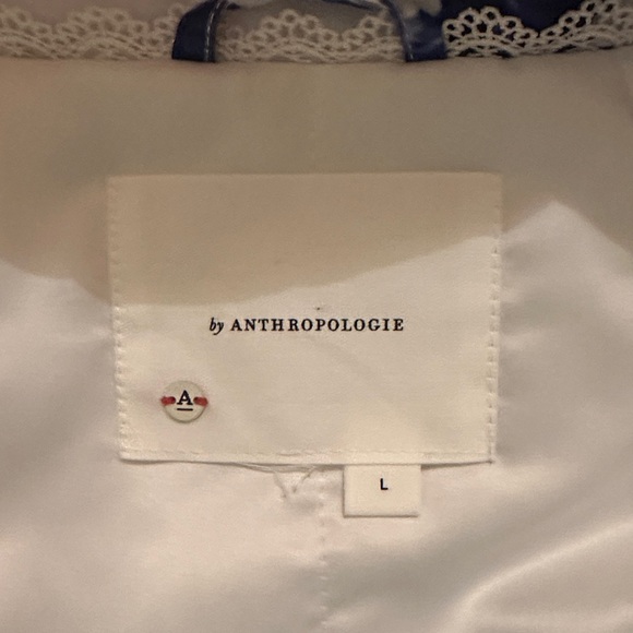 Anthropologie Blue Floral Bomber Jacket - Picture 4 of 4